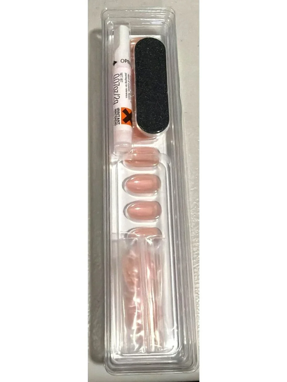 30 Day Wear Reusable Nails Press On Glue Like Acrylic Nude Pink New
